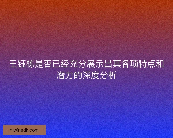 王钰栋是否已经充分展示出其各项特点和潜力的深度分析