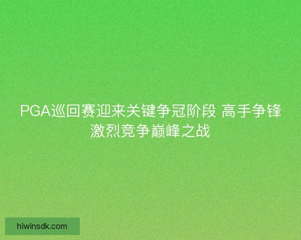 PGA巡回赛迎来关键争冠阶段 高手争锋激烈竞争巅峰之战 PGA巡回赛迎来关键争冠阶段 高手争锋激烈竞争巅峰之战